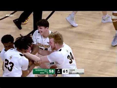 Denker banks in 3-pointer at the buzzer as Idaho beats Sacramento State in Big Sky Conference opener